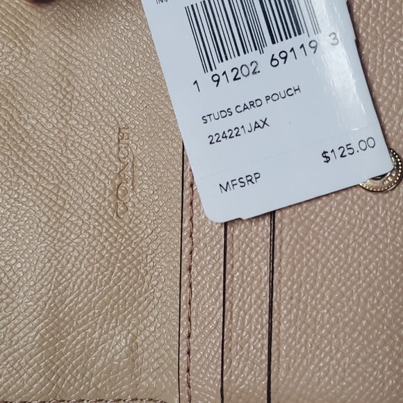 Coach Nude Pink Stud Card Wallet Wristlet - Picture 7 of 7